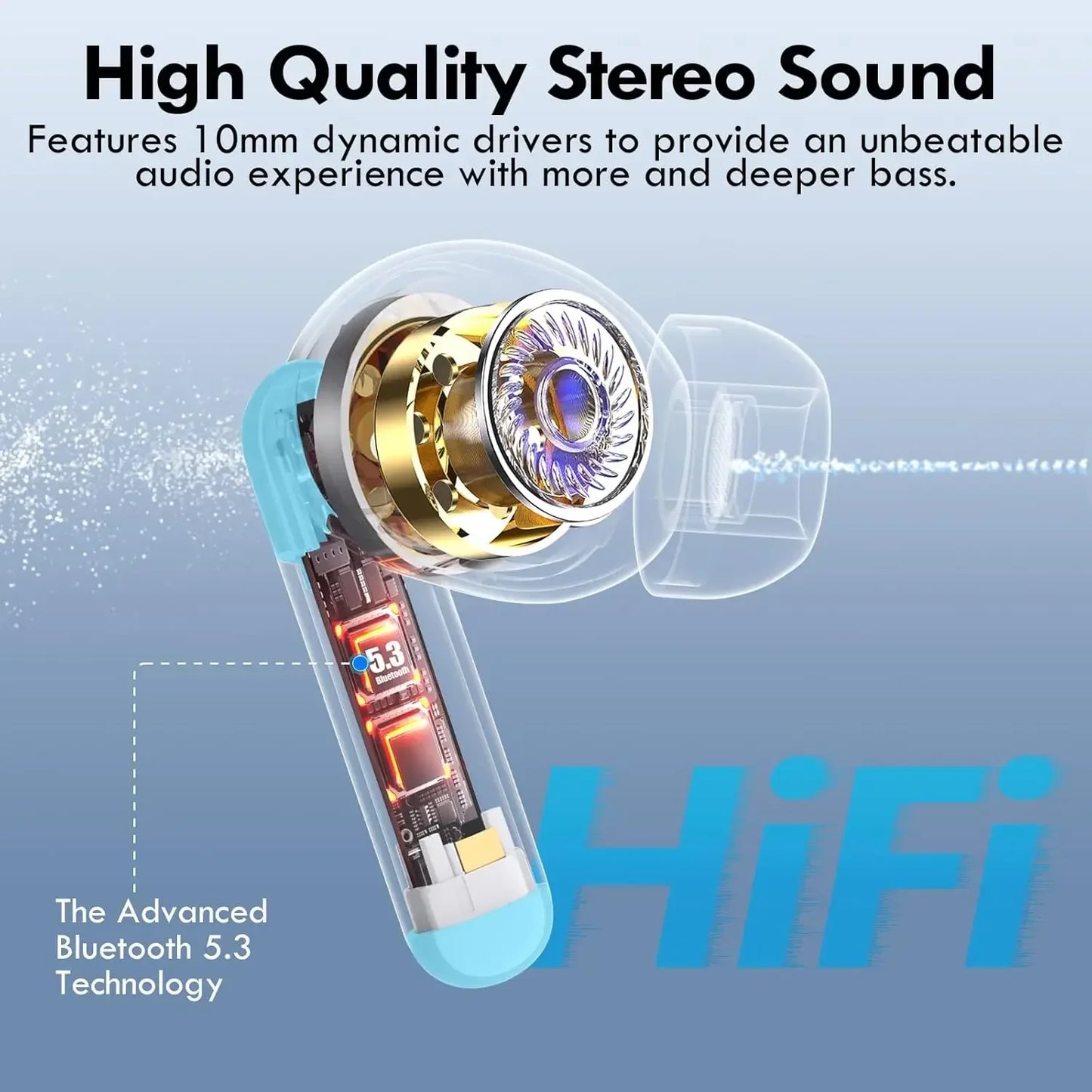 True Wireless Bluetooth Earphones with noise cancelling