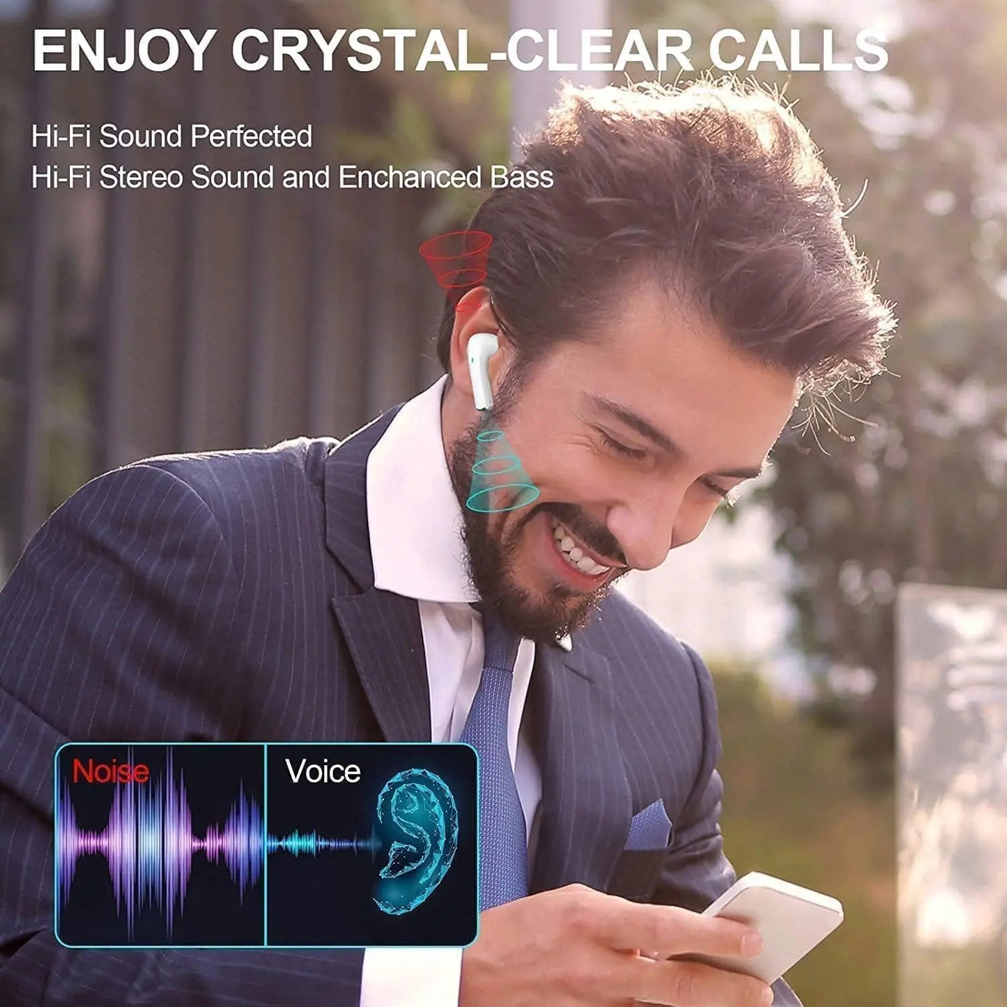 True Wireless Bluetooth Earphones with noise cancelling
